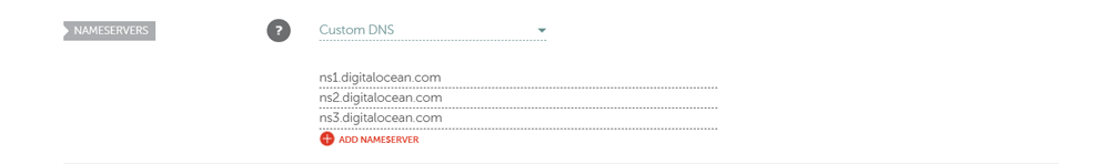 Namecheap.com nameservers for Digital Ocean